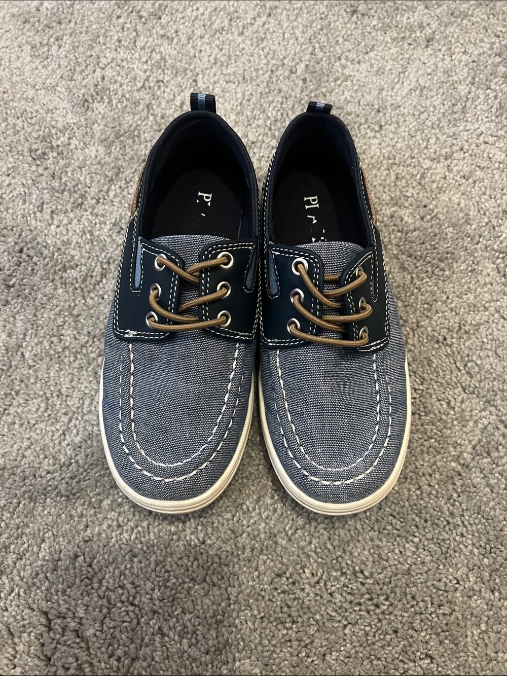 The Children’s Place Navy Blue and Chambray Boat Shoes